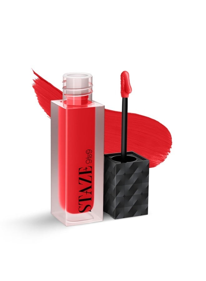 Staze 9to9 Lips Don't Lie Liquid Lipstick | Matte + Transfer-proof | 12hrs long stay with Intense Color Payoff | Lightweight & Comfortable | 07 Bed of Roses | 4 ml - Image 1